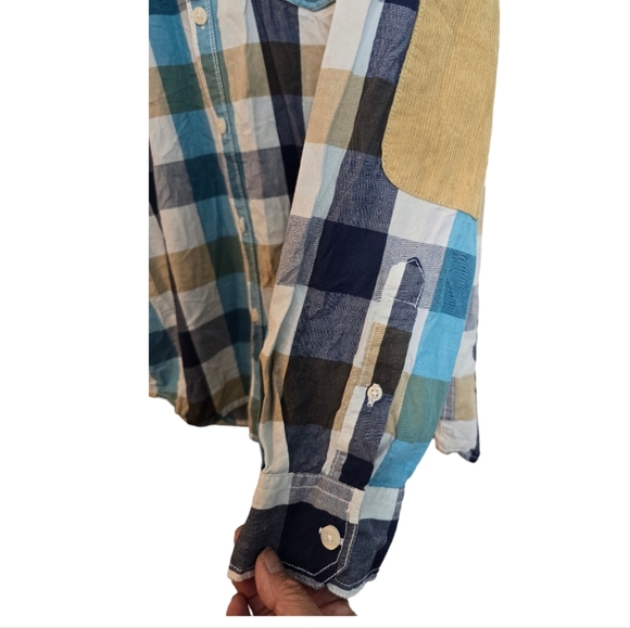 PRICED ↘️ Seven7 Womens Mens Plaid Shirt Corduroy Pads Large Multicolor - Picture 6 of 13